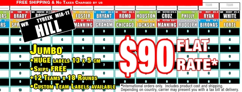 RANLO Fantasy Football Draft Board 2023 Kit – Extra Large Set with 528  Player Labels